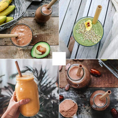 Eco-Friendly 10Pcs Natural Bamboo Reusable Drinking Straws