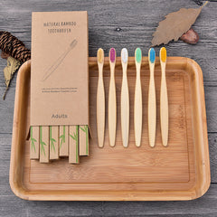 Natural Bamboo Toothbrush Set – 6 Pack Adults