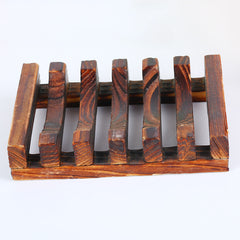 Carbonized Bamboo Wooden Soap Dish for Bathroom