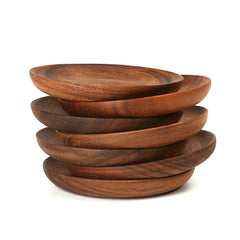 Handmade Acacia Wooden Round Plates for Dining