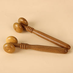 Wooden Sandalwood Handheld Massager – Relaxing Push Roller for Stress Relief