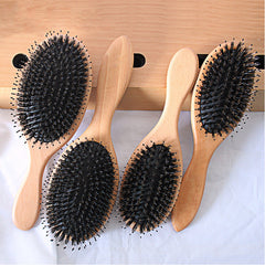 Premium Boar Bristle Wooden Hair Brush – Smooth & Massage Care