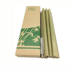 Eco-Friendly Bamboo Drinking Straws with Cleaning Brush