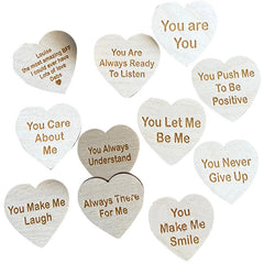 Wooden Friendship Box with Heart Tokens Gift