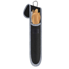 Eco-Friendly Bamboo Travel Cutlery Set with Case