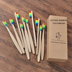 10-Pack Eco-Friendly Bamboo Toothbrush Set – Mixed Colors