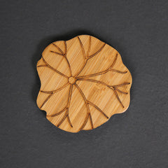 Carved Bamboo Tea Coaster Set for Drinks