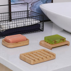 Eco-Friendly Bamboo Soap Rack with Drainage Design