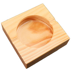Creative Square Wooden Ashtray – Solid Wood Smokeless Design
