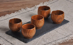 Eco-Friendly Wooden Tea Cups Set – Jujube Wood