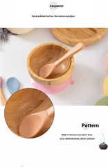 Eco-Friendly Bamboo Round Compartment Plate with Fork