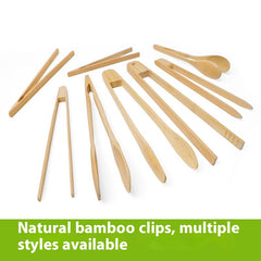 Eco-Friendly Bamboo Kitchen Tongs for BBQ & Cooking