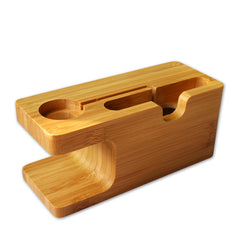 Bamboo Phone Stand with Watch Charging Dock