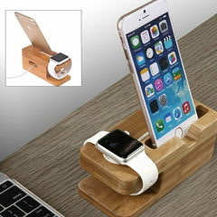 Bamboo Wood Charging Dock Stand for Phone & Watch