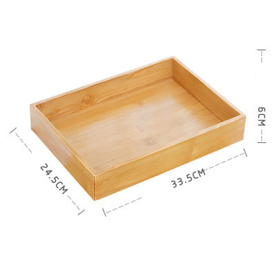 Retro Wooden Rectangular Bamboo Serving and Tea Tray