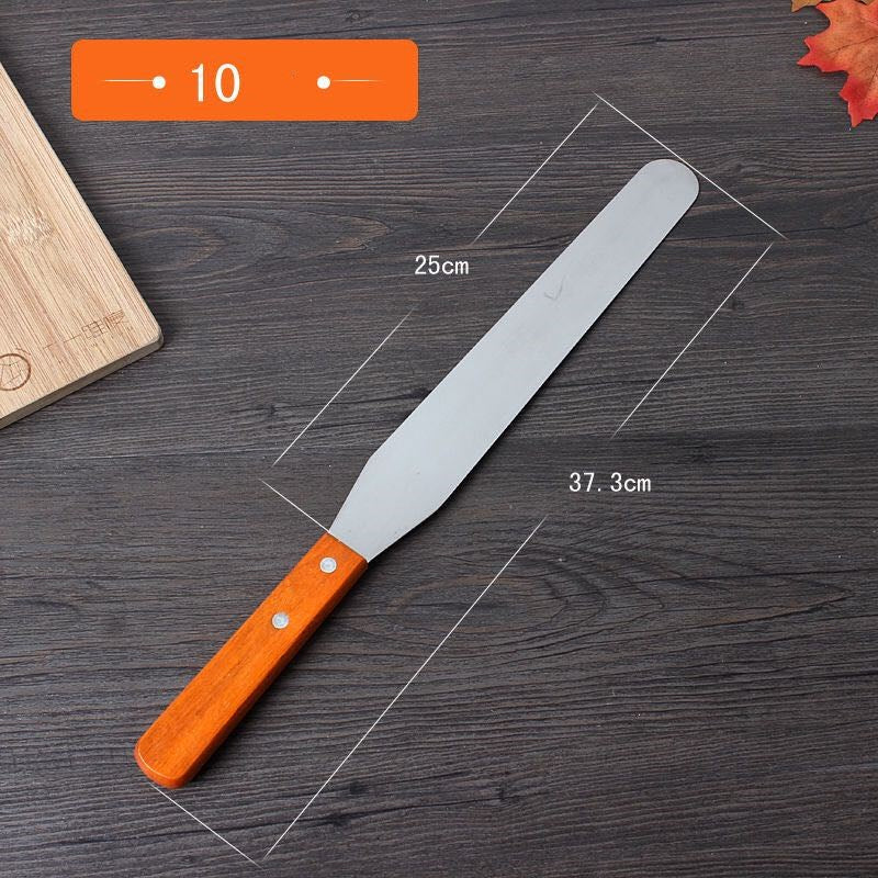 Wooden Handle Cake Spatula Stainless Steel 10-Inch