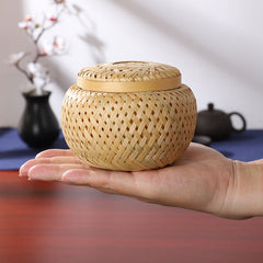 Bamboo Woven Tea Pot Storage Box Container
