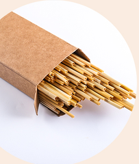 50 Pcs Natural Wheat Drinking Straws – Eco-Friendly, Biodegradable & Plastic-Free