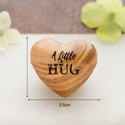 Engraved Wooden Heart Token Gift for Love