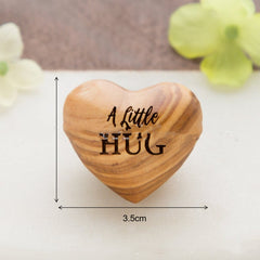 Engraved Wooden Heart Token Gift for Love