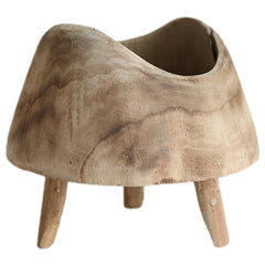 Wooden Round Snack Tray with Raised Legs