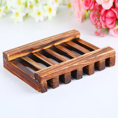 Carbonized Bamboo Wooden Soap Dish for Bathroom