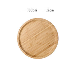 Round Bamboo Wooden Bread & Barbecue Serving Tray