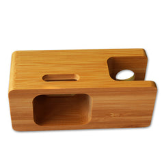 Bamboo Phone Stand with Watch Charging Dock
