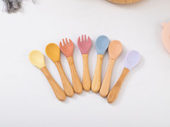 Eco-Friendly Bamboo Round Compartment Plate with Fork