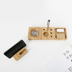 Natural Bamboo Desktop Organizer Stand for Small Items