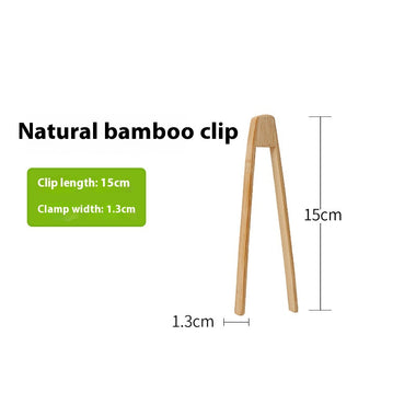 Eco-Friendly Bamboo Kitchen Tongs for BBQ & Cooking