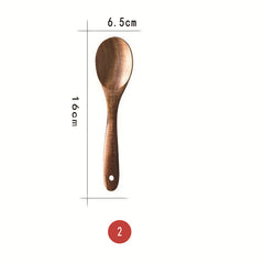 Wooden Non-Stick Cooking Utensil Set – Teak Spatulas & Spoons for Everyday Kitchen Use