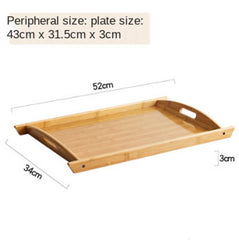 Rectangular Bamboo Serving Tray with Handles