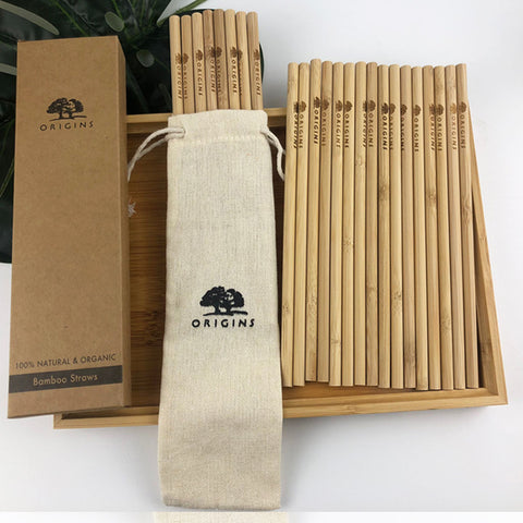 Eco-Friendly Biodegradable Bamboo Drinking Straws with Brush