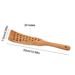 Handmade Wooden Spatula with Holes for Cooking