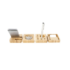 Natural Bamboo Desktop Organizer Stand for Small Items