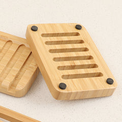 Eco-Friendly Bamboo Soap Rack with Drainage Design