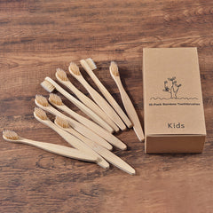 Eco-Friendly Bamboo Toothbrush Set – 10 Mixed Colors