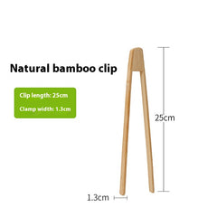 Eco-Friendly Bamboo Kitchen Tongs for BBQ & Cooking