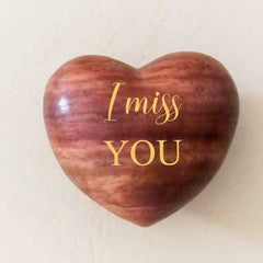 Engraved Wooden Heart Token Gift for Love