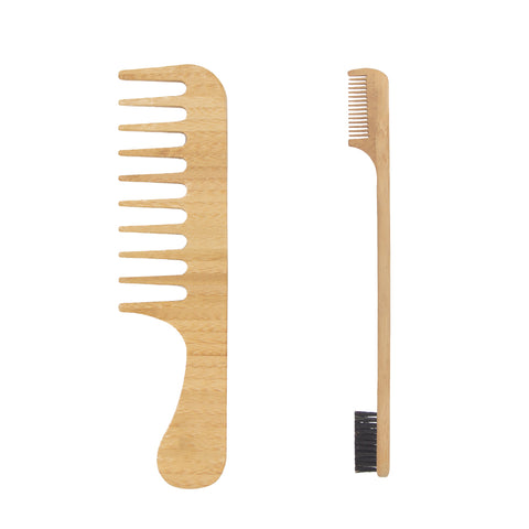 Natural Wooden Hair Comb Set for Smooth Styling