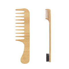 Natural Wooden Hair Comb Set for Smooth Styling