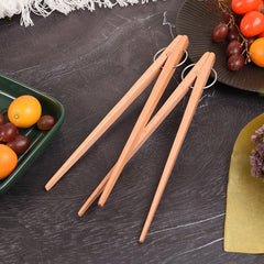 25cm Beech Wood Food Clip Anti-Scald Tongs