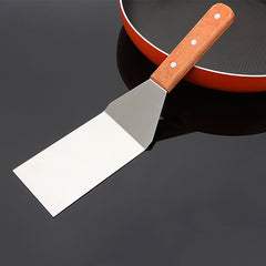 Wooden Handle Stainless Steel Kitchen Cooking Spatula