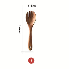 Wooden Non-Stick Cooking Utensil Set – Teak Spatulas & Spoons for Everyday Kitchen Use