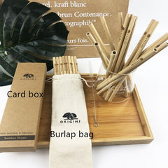 Eco-Friendly Biodegradable Bamboo Drinking Straws with Brush