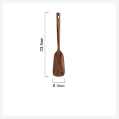 Household Wooden Non-Stick Cooking Spatula – Teak Wood, Heat-Resistant & Durable