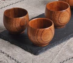 Eco-Friendly Wooden Tea Cups Set – Jujube Wood