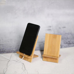 Eco-Friendly Bamboo Phone Holder with Charging Slot