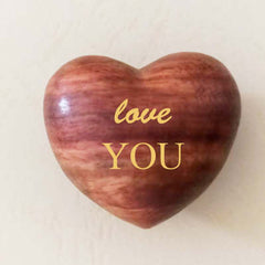 Engraved Wooden Heart Token Gift for Love
